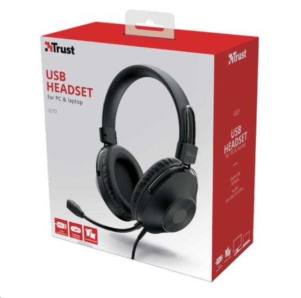 TRUST sluchátka s mikrofonem Ozo Over-Ear USB Headset6