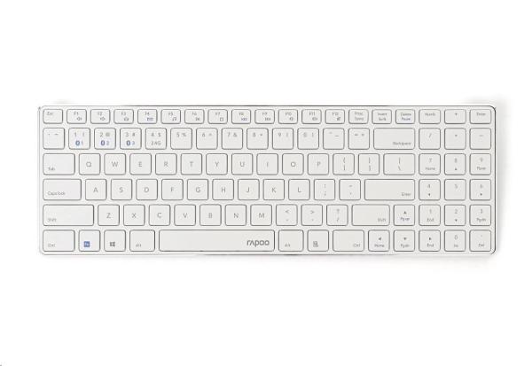 RAPOO klávesnice E9100M,  bezdrátová,  Ultra-slim,  CZ/ SK,  bílá