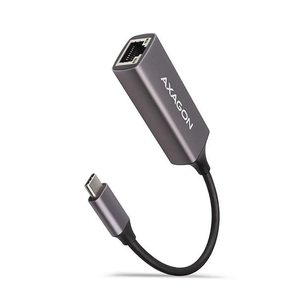 AXAGON ADE-TRC,  USB-C 3.2 Gen 1 - Gigabitová sieťová karta Ethernet,  automatická inštalácia,  titánovo šedá