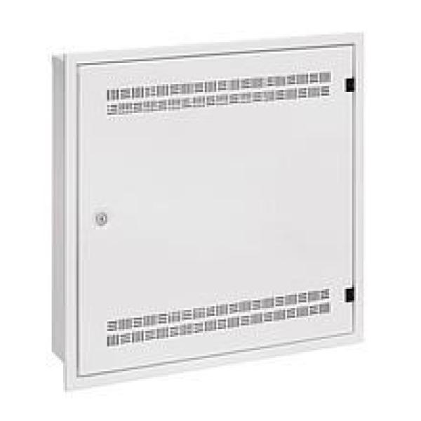 Solarix rozvaděč LC-18 do zdi s lištami 2U,  4U a 11U,  550x550 bílá RAL9003 s rámečkem k zazdění LC-18-55-15-W-W
