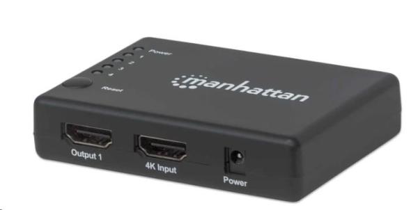 MANHATTAN HDMI Splitter 4 porty,  4K@30Hz,  čierny