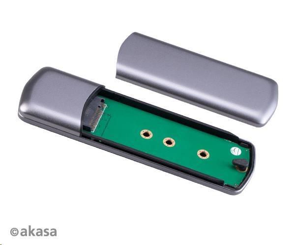 Externý box AKASA pre M.2 disky SSD SATA/ NVMe,  USB 3.2 Gen 2,  10 Gb/ s,  hliník0