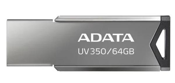 ADATA Flash Disk 64GB UV350,  USB 3.2 ,  sivá metalíza