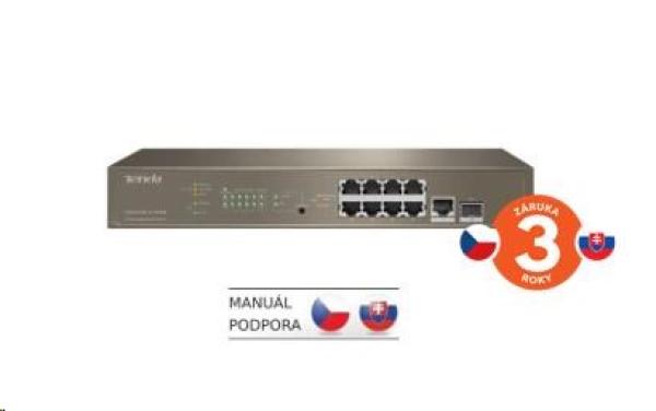 Tenda TEG5310P-8-150W - L3 riadený gigabitový PoE AT switch,  8x PoE AF/ AT 10/ 100/ 1000Mbps,  1xSFP 1Gbps