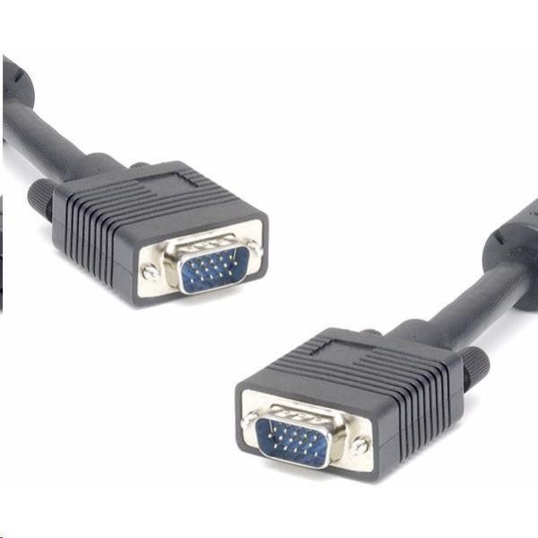 Kábel monitora PREMIUMCORD HQ (koaxiálny) 2x feritový,  SVGA 15p,  DDC2,  3xCoax+8 žíl,  3 m