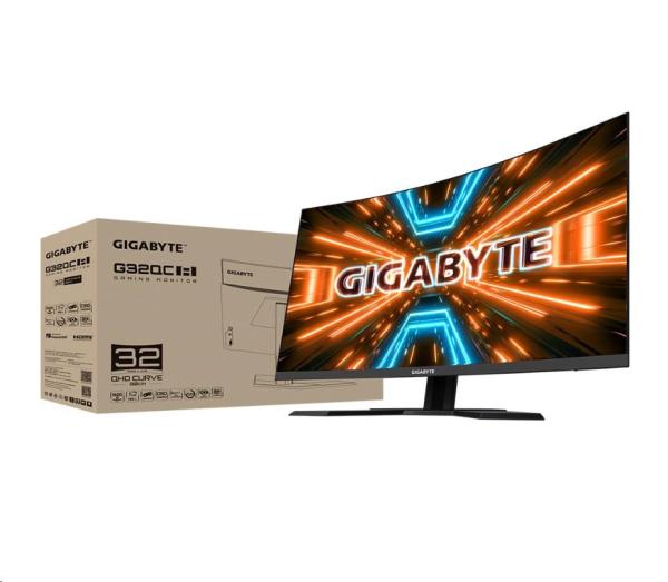 GIGABYTE LCD - 31.5" herný monitor G32QC A, 2560x1440 QHD, 350 cd/m2, 1 ms, 2xHDMI 2.0, 1xDP 1.2, 2xUSB 3.0, krivka, VA8