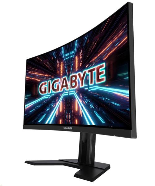GIGABYTE LCD - 27" herný monitor G27QC A,  2560x1440 QHD,  250cd/ m2,  1ms,  2xHDMI 2.0,  2xDP 1.2,  krivka,  VA,  165 Hz1