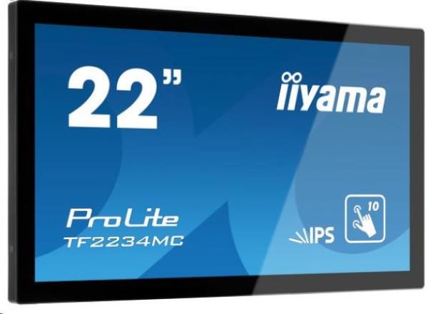 iiyama ProLite TF2234MC-B7X,  54.6 cm (21.5""),  kapacitná projekcia,  10 TP,  Full HD,  čierna