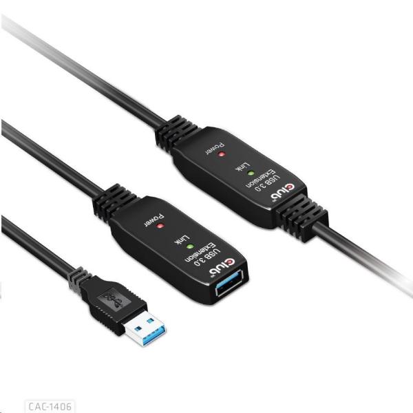 Kábel USB Club3D 3.2 Kábel aktívneho opakovača Gen1 M/ F 28AWG,  15 m2