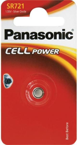 PANASONIC Stříbrooxidové - hodinkové baterie SR-721EL/ 1B 1, 55V (Blistr 1ks)