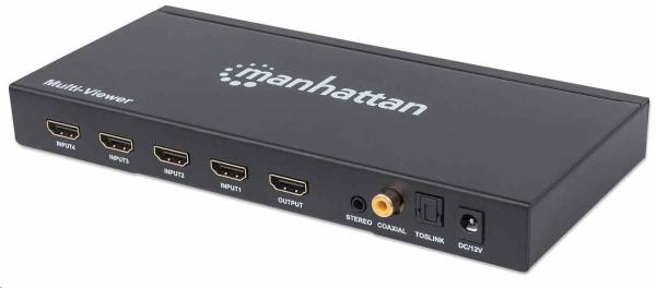 Manhattan HDMI Switch,  1080p 4-portový HDMI multiprepínač,  čierny