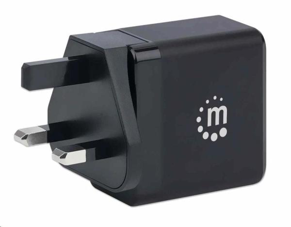Nabíjačka Manhattan - 65 W,  USB-C Power Delivery (PD),  vymeniteľné zástrčky pre USA,  EÚ a Veľkú Britániu,  čierna2