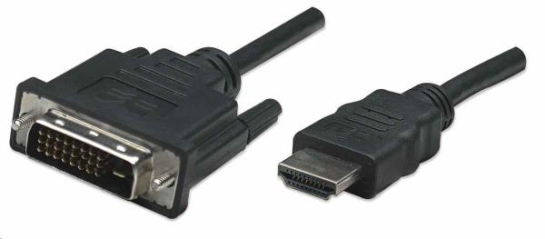 Manhattan HDMI kábel na DVI-D,  Dual Link,  1 m,  čierny