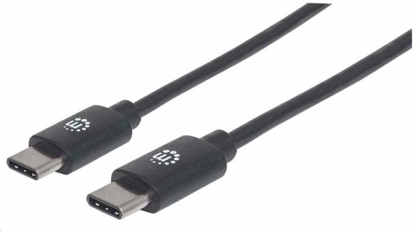 Kábel Manhattan USB-C,  USB 2.0,  samec na samca,  480 Mb/ s,  1 m,  čierna