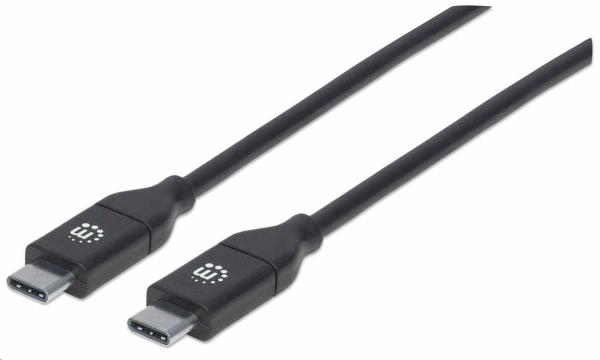 Kábel Manhattan USB-C, USB 2.0, samec na samca, 480 Mb/s, 5 A, 2 m, čierna