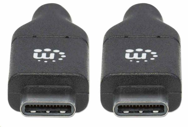 Kábel Manhattan USB-C,  USB 2.0,  samec na samca,  480 Mb/ s,  5 A,  2 m,  čierna0