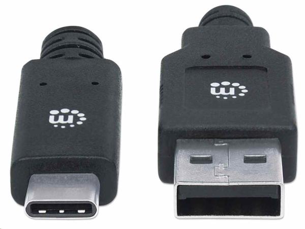 Kábel USB Manhattan,  USB 3.2 Gen 1,  USB-A samec na USB-C samec,  5 Gb/ s,  2 m,  čierna0
