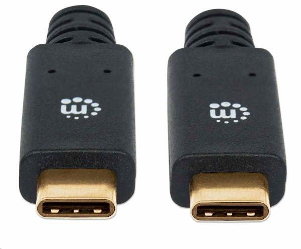 Kábel Manhattan USB-C,  USB 3.1,  Gen 1,  USB-C samec na USB-C samec,  5 Gb/ s,  2 m,  čierna2
