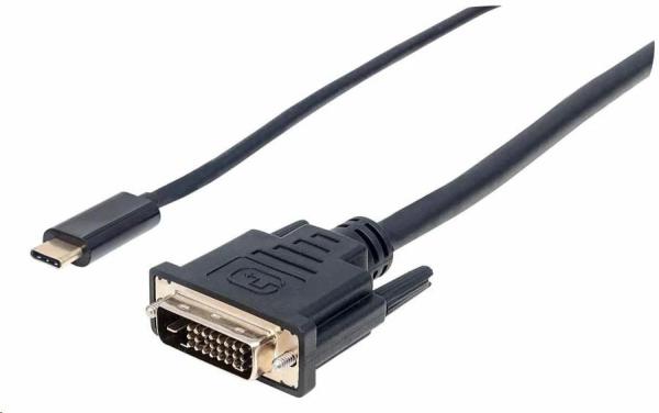 Manhattan kábel USB-C na DVI,  2 m,  čierny