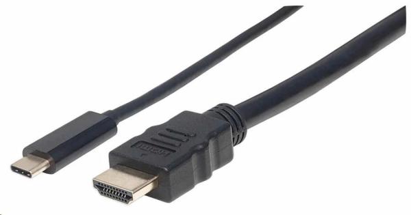 Manhattan kábel USB-C na HDMI,  1 m,  čierny