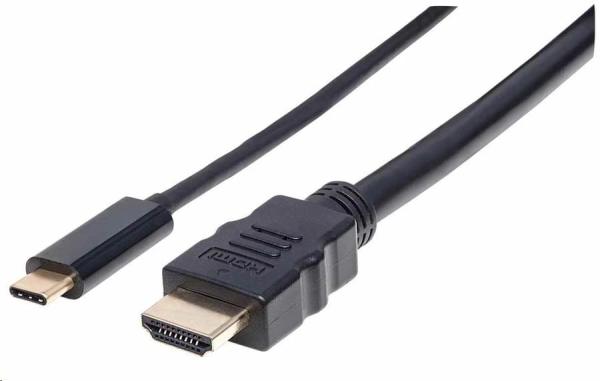 Manhattan kábel USB-C na HDMI,  2 m,  čierny
