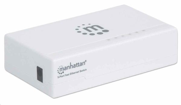 Manhattan Ethernet switch,  Ethernet switch,  veľkosť stolného počítača,  plast,  IEEE 802.3az,  biela1