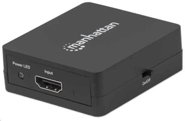 Manhattan HDMI Splitter,  1080p 2-portový HDMI Splitter,  napájanie USB,  čierny