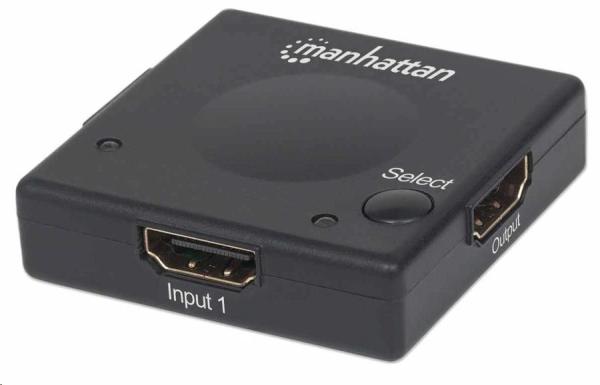 Manhattan HDMI Switch,  2-portový HDMI prepínač,  1080p,  čierny