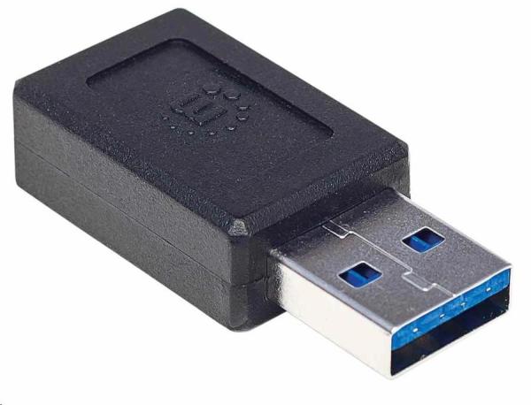 Adaptér Manhattan USB,  USB 3.1 Gen 2,  USB-A samec na USB-C samica,  10 Gb/ s,  čierna1
