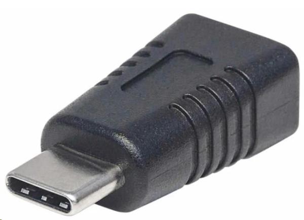 Adaptér Manhattan USB,  USB-C samec na USB Mini-B samica,  USB 2.0,  480 Mb/ s,  čierna