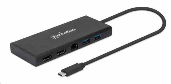 Adaptér Manhattan USB-C na duálny multiport HDMI,  USB 3.2 Gen 1,  čierna1