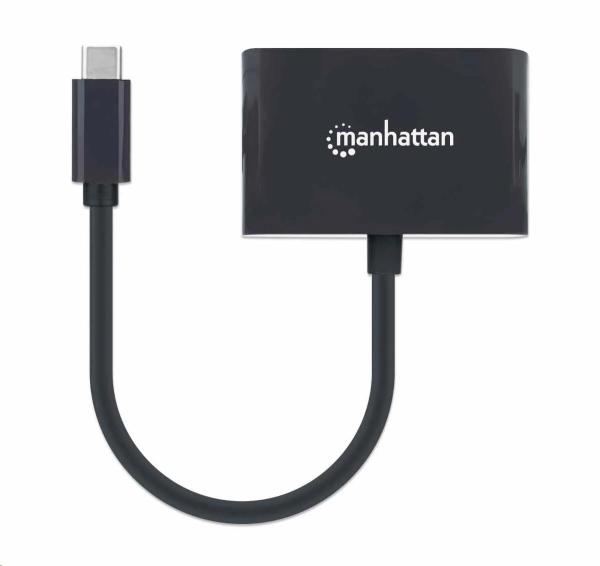 Prevodník Manhattan USB-C na VGA,  s portom Power Delivery,  čierny3