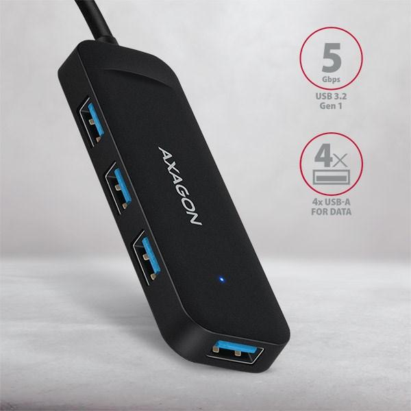 AXAGON HUE-L1A, 4x USB 3.2 Gen 1 TRAVEL hub, kabel USB-A 20cm0