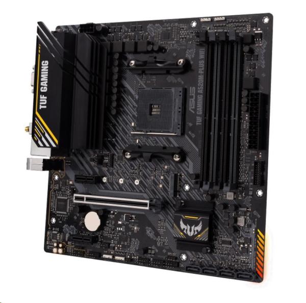 ASUS MB Sc AM4 TUF GAMING A520M-PLUS WIFI,  AMD A520,  4xDDR4,  1xDP,  1xHDMI,  VGA,  WI-FI,  mATX3