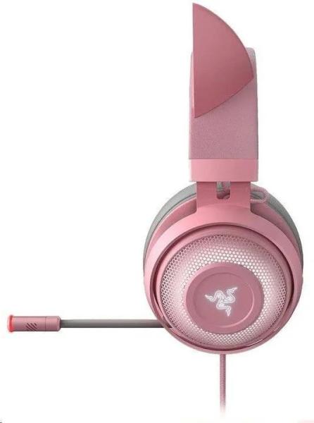 RAZER sluchátka Kraken Kitty,  USB Headset,  Chroma,  Quartz /  růžová3