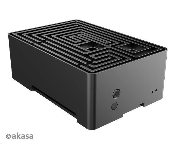 Puzdro AKASA Maze,  pre Raspberry Pi 4,  hliník,  čierne1