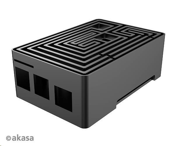 Puzdro AKASA Maze,  pre Raspberry Pi 4,  hliník,  čierne3