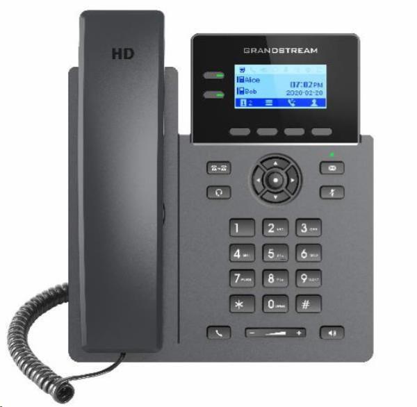 Grandstream GRP2602W [Telefón VoIP - 2.21" 132 x 48 grafický,  4x SIP účet,  2x RJ45 10/ 100 Mbps,  PoE]