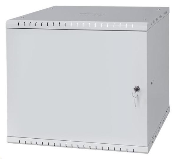 LEXI-Net 19" nástěnný rozvaděč Basic 9U 525x450,  plechové dveře,  bez zad,  rozložený,  šedý