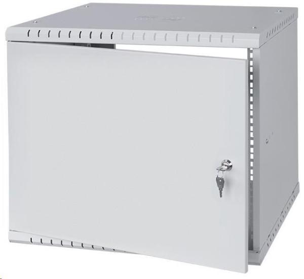 LEXI-Net 19" nástěnný rozvaděč Basic 9U 525x450,  plechové dveře,  bez zad,  rozložený,  šedý0