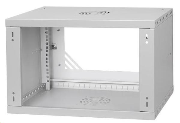 LEXI-Net 19" nástěnný rozvaděč Basic 6U 520x450,  skleněné dveře,  bez zad,  rozložený,  šedý3
