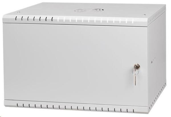LEXI-Net 19" nástěnný rozvaděč Basic 6U 520x450,  plechové dveře,  bez zad,  rozložený,  šedý