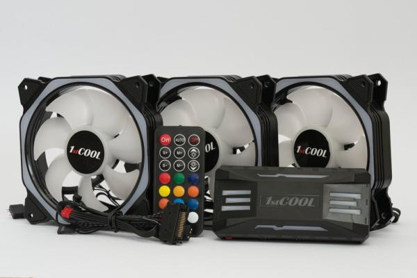 1stCOOL Fan KIT AURA EVO 4 ARGB,  3x HEXA2 ventilátor + ARGB ovládač + diaľkové ovládanie