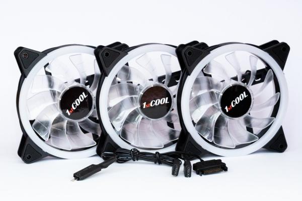 1stCOOL Fan KIT AURA EVO 1 ARGB,  3x Dual Ring fan + ARGB Nano controller