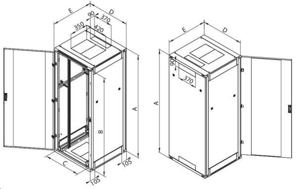 19" rackový rozvádzač TRITON RZA-22-A62-CAX-A19