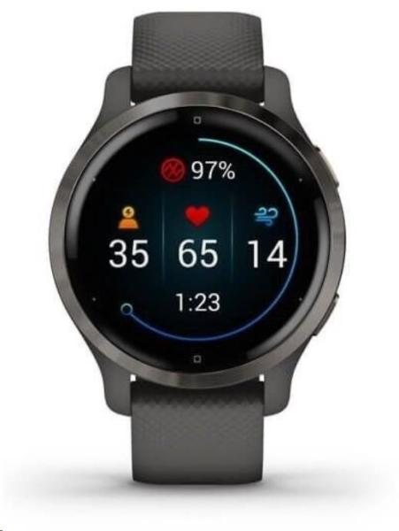 Garmin GPS sportovní hodinky Venu2S Slate/ Black Band0