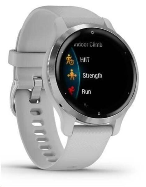 Garmin GPS sportovní hodinky Venu2S Silver/Gray Band, EU7