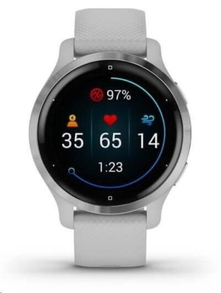 Garmin GPS sportovní hodinky Venu2S Silver/Gray Band, EU0
