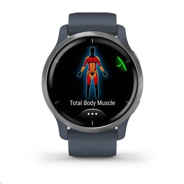 Garmin GPS sportovní hodinky Venu2 Silver/Granite Blue Band5