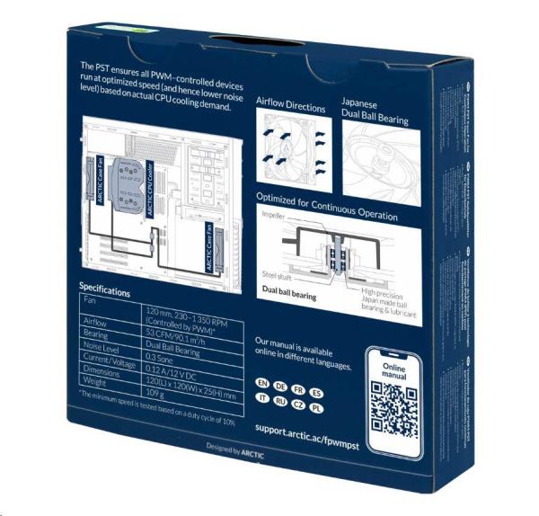 ARCTIC ventilátor F12 PWM PST CO 120x120x25mm,  čierny3